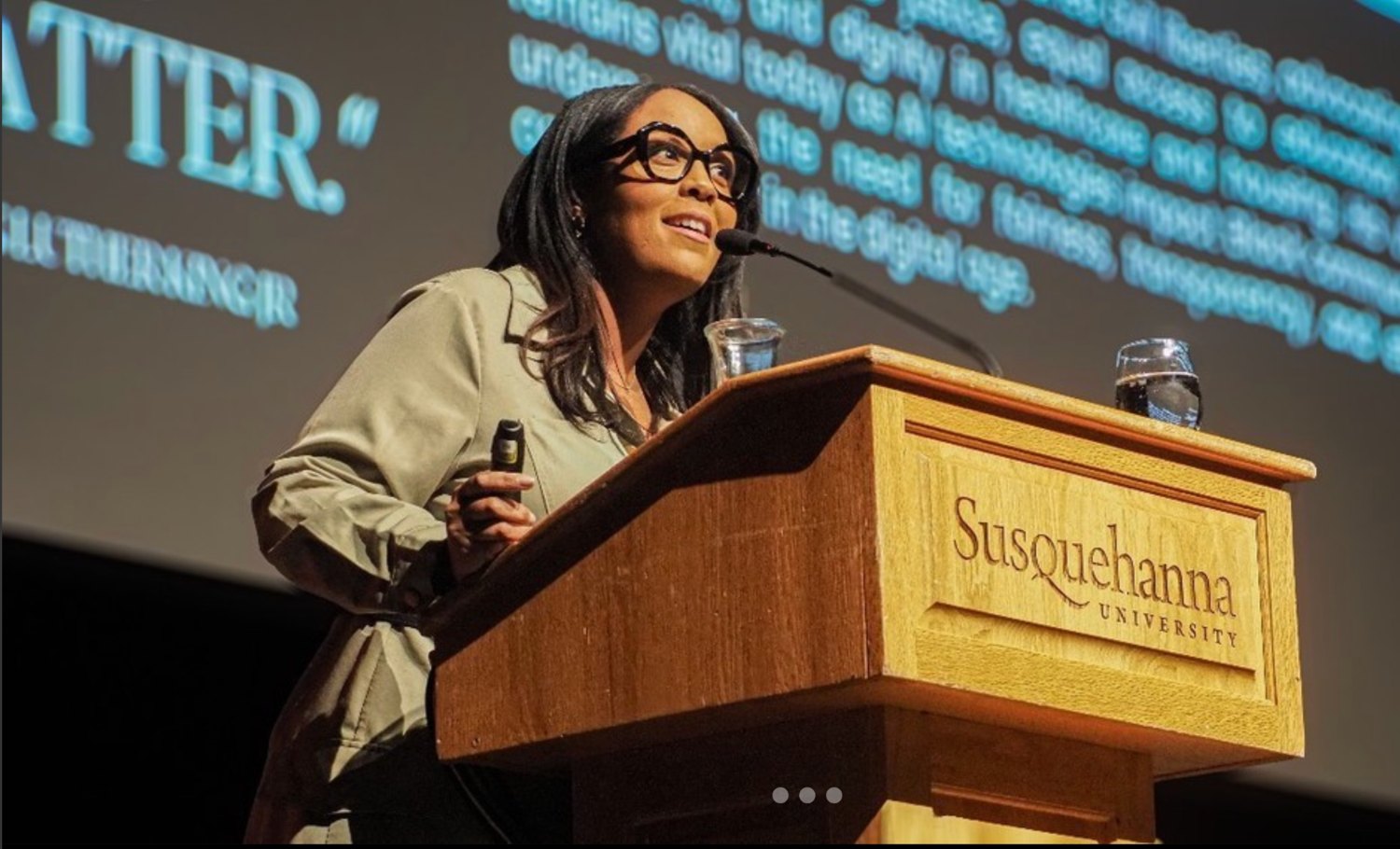 Erin Reddick speaking at Susquehanna University