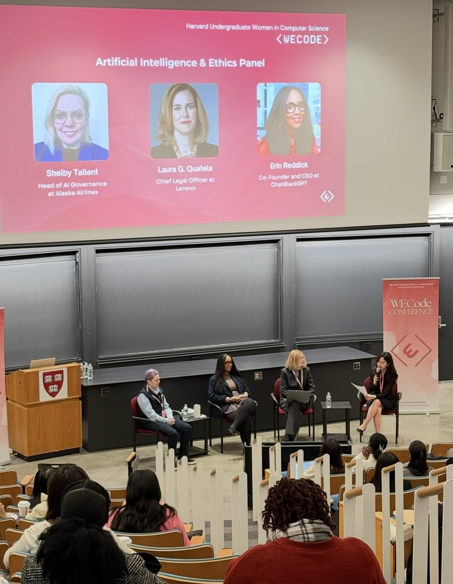 Erin participating in an artificial intelligence and ethics panel